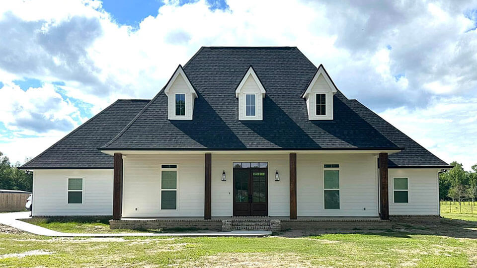 Exterior of new home by construction companies in Houma LA
