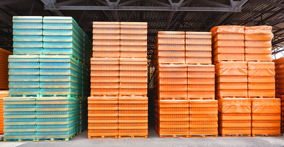 Stacks of warehouse stock proving site improvement by industrial construction company in Louisiana