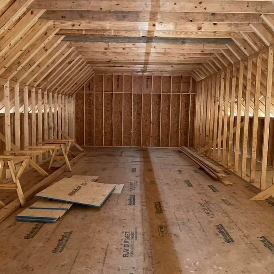 Interior attic roofing constructed by Louisiana roofing company
