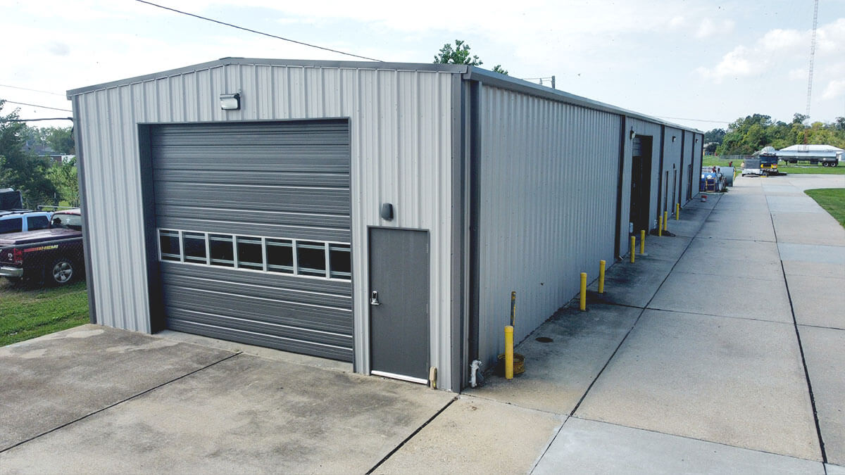 Exterior commercial building metal siding installed by siding contractor in Baton Rouge